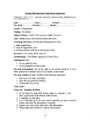 English Worksheet: Lesson Plan on Task-Based Learning