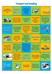 English Worksheet: Transport and travelling BOARD GAME / SPEAKING