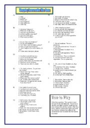 English Worksheet: Conversation Dice Game