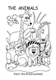 English Worksheet: The forest animals