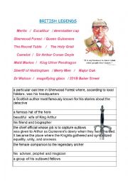 English Worksheet: British legends