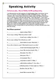 English Worksheet: speaking activity