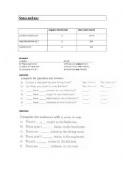 English Worksheet: Some and any