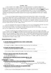 English Worksheet: womans work