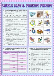 English Worksheet: Simple Past Tense VS Present Perfect Tense