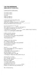 2 In the Morning song - ESL worksheet by hango