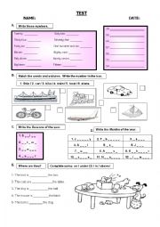 English Worksheet: mini test