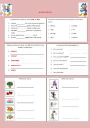 English Worksheet: SOME, ANY, COUNTABLE, UNCOUNTABLE, FOOD, SPORTS, CAN AND ADVERBS OF FREQUENCY 