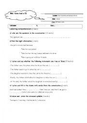 English Worksheet: mid term test n2