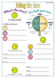 English Worksheet: Telling the time worksheet