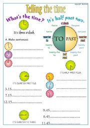 Telling the time worksheet