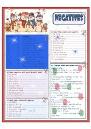 English Worksheet: Negatives
