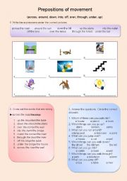 English Worksheet: Prepositions of movement (+key)