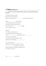 English Worksheet: seven things