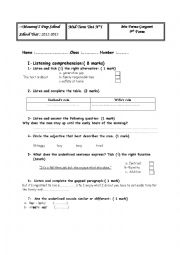 English Worksheet: 9th form test