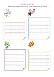 English Worksheet: cartoon characters