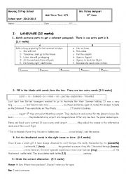 English Worksheet: 8th form test