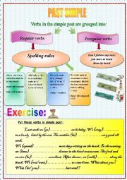 English Worksheet: Past simple -regular/irregular verbs-