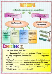 English Worksheet: Past simple -regular/irregular verbs-