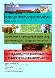 English Worksheet: Festivals