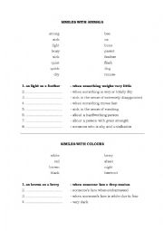 English Worksheet: Similes - vocabulary & structure