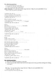 English Worksheet:  A song about listening to the radio
