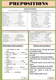 English Worksheet: prepositions