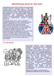 English Worksheet: British rock music