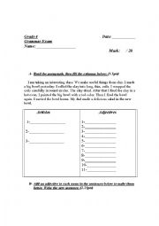 English Worksheet: Grammar test 