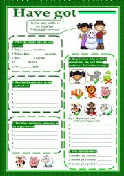 English Worksheet: Have got 