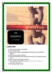 English Worksheet: AMISTAD 1 (questions /listening comprehension + keys)
