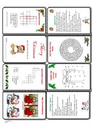 English Worksheet: Christmas Mini Book