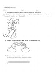 English Worksheet: color dictation