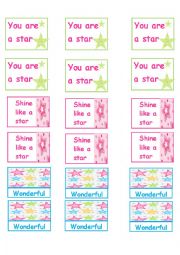 English Worksheet: rewading stickers2