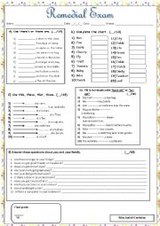 English Worksheet: remedial exam