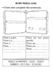 English Worksheet: In my pencil-case