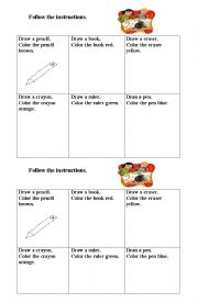 English Worksheet: Classroom Objects