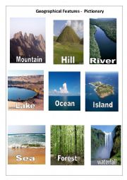 English Worksheet: Geographical Features