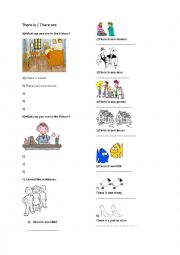 English Worksheet: there is/there are