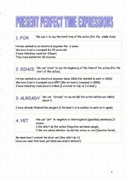 present perfect tense time expressions