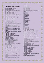English Worksheet: Hall of Fame