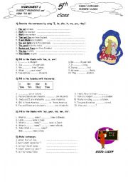 English Worksheet: to be and pronouns