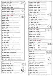 English Worksheet: Irregular Verbs Bookmark / Poster