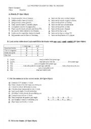 English Worksheet: 7th Grade Exam