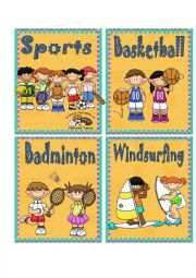 English Worksheet: SPORTS 1 - FLASH CARDS