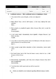 English Worksheet: If Clauses