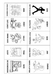 English Worksheet: Verb Card Game