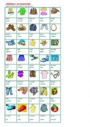 English Worksheet: CLOTHES&ACCESSORIES VOCABULARY