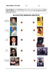 English Worksheet: Blockbuster Hollywood Movies and Directors