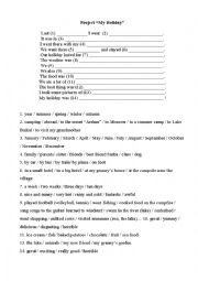 English Worksheet: Project My Holiday